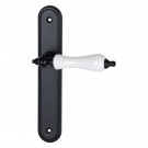 2 poignées de porte BELLEVILLE, béquille Porcelaine blanc entraxe 195 mm