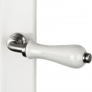 2 poignées de porte SHABBY, Porcelaine blanche entraxe 195 mm