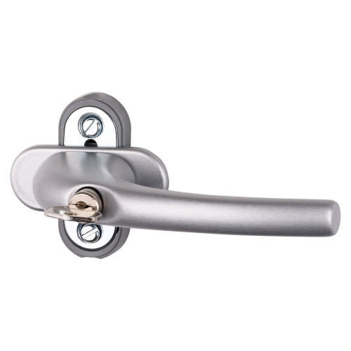 Poignée de fenêtre à clé ZENIA, Aluminium anodisé argent
