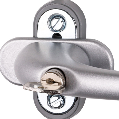Poignée de fenêtre à clé ZENIA, Aluminium anodisé argent - Zoom produit
