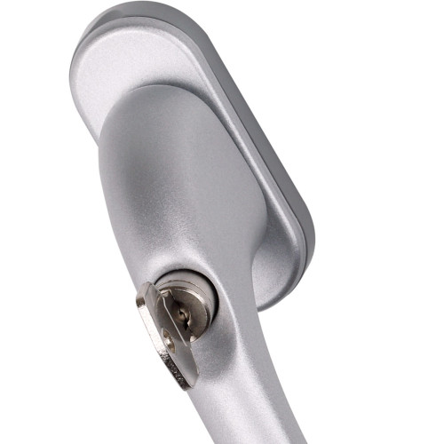 Poignée de fenêtre à clé ZENIA, Aluminium anodisé argent - Zoom produit