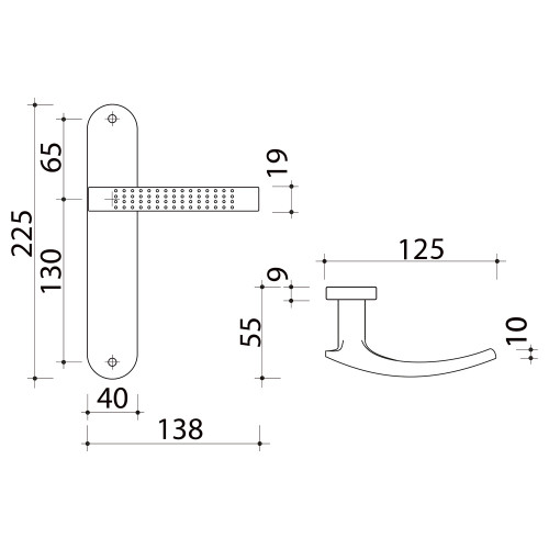 Poignée de porte ibiza blanc mat sans trou