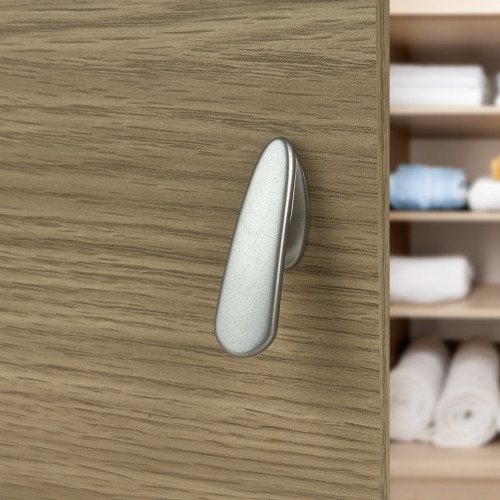 Bouton de meuble cascade en nylon nickel mat