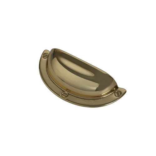 Poignée de meuble coquille laiton poli entraxe 32 mm