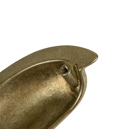 Poignée de meuble coquille laiton poli entraxe 32 mm