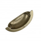 Poignée de meuble coquille laiton poli entraxe 64 mm