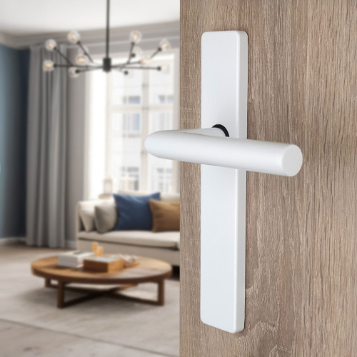 2 poignées de porte Dualfit - EDISON, blanc, sans trou