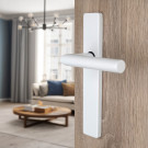 2 poignées de porte Dualfit - EDISON, blanc, sans trou