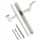 2 poignées de porte EVITA, Classique Chic, Laiton blanc liseré doré entraxe 195 mm