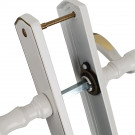 2 poignées de porte EVITA, Classique Chic, Laiton blanc liseré doré entraxe 195 mm