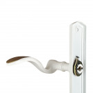 2 poignées de porte EVITA, Classique Chic, Laiton blanc liseré doré entraxe 195 mm