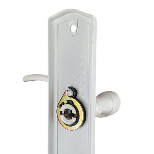 2 poignées de porte EVITA, Classique Chic, Laiton blanc liseré doré entraxe 195 mm