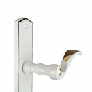 2 poignées de porte EVITA, Classique Chic, Laiton blanc liseré doré entraxe 195 mm