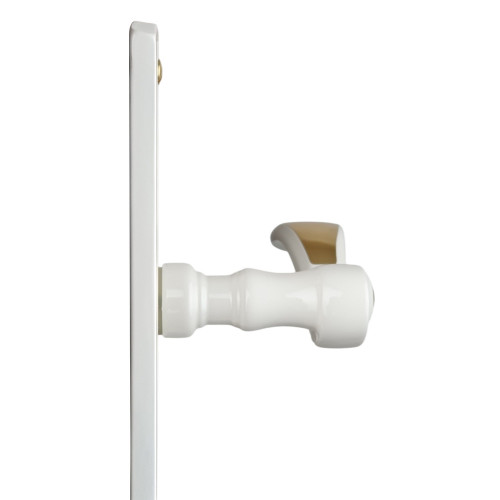 2 poignées de porte EVITA, Classique Chic, Laiton blanc liseré doré entraxe 195 mm