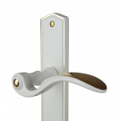 2 poignées de porte EVITA, Classique Chic, Laiton blanc liseré doré entraxe 195 mm