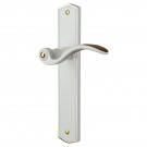 2 poignées de porte EVITA, Classique Chic, Laiton blanc liseré doré entraxe 195 mm