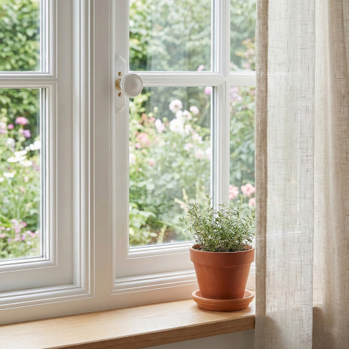 Poignée de fenêtre crémone BOIS, Bois blanc doré