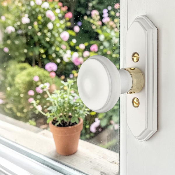 Poignée de fenêtre crémone BOIS, Bois blanc doré