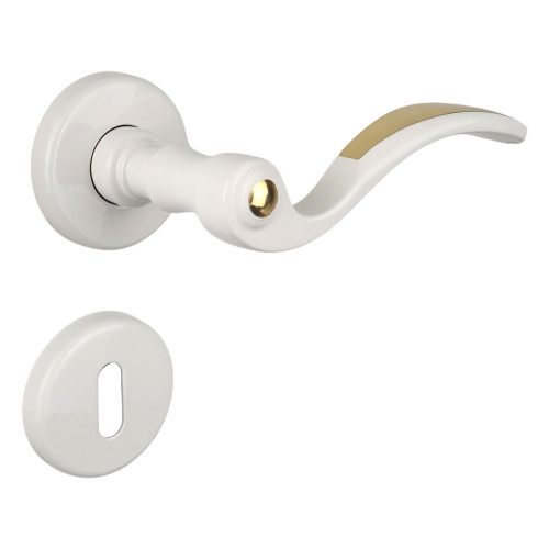 Poignée sur rosace EVITA laiton doré