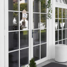 2 poignées de porte d'entrée trou cylindre BALTIC, plaque étroite, Aluminium entraxe 195 mm