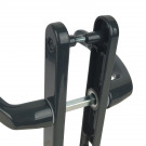 2 poignées de porte d'entrée BALTIC, plaque étroite, Aluminium gris anthracite entraxe 195 mm