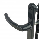 2 poignées de porte d'entrée BALTIC, plaque étroite, Aluminium gris anthracite entraxe 195 mm