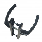 2 poignées de porte d'entrée BALTIC, plaque étroite, Aluminium gris anthracite entraxe 195 mm