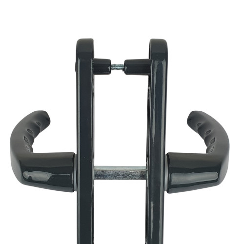 2 poignées de porte d'entrée BALTIC, plaque étroite, Aluminium gris anthracite entraxe 195 mm