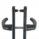 2 poignées de porte d'entrée BALTIC, plaque étroite, Aluminium gris anthracite entraxe 195 mm