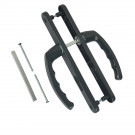 2 poignées de porte d'entrée BALTIC, plaque étroite, Aluminium gris anthracite entraxe 195 mm