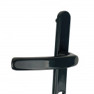 2 poignées de porte d'entrée BALTIC, plaque étroite, Aluminium gris anthracite entraxe 195 mm