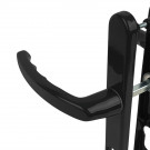 2 poignées de porte d'entrée BALTIC, plaque étroite, Aluminium noir entraxe 195 mm