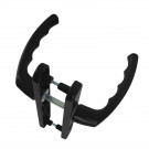 2 poignées de porte d'entrée BALTIC, plaque étroite, Aluminium noir entraxe 195 mm