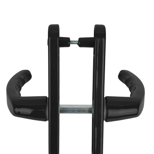 2 poignées de porte d'entrée BALTIC, plaque étroite, Aluminium noir entraxe 195 mm