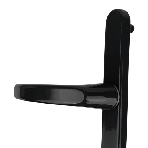 2 poignées de porte d'entrée BALTIC, plaque étroite, Aluminium noir entraxe 195 mm