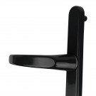 2 poignées de porte d'entrée BALTIC, plaque étroite, Aluminium noir entraxe 195 mm