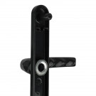 2 poignées de porte d'entrée BALTIC, plaque étroite, Aluminium noir entraxe 195 mm