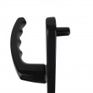 2 poignées de porte d'entrée BALTIC, plaque étroite, Aluminium noir entraxe 195 mm