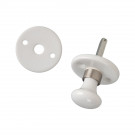 2 rosaces de poignée de porte rondes ATHENA, Porcelaine blanc embase nickelée