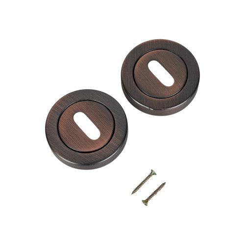 2 rosaces de fonction entrée de clé ISOLA en zamak aspect cuivre