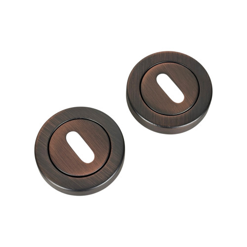 2 rosaces de fonction entrée de clé ISOLA en zamak aspect cuivre