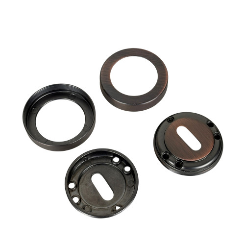 2 rosaces de fonction entrée de clé ISOLA en zamak aspect cuivre