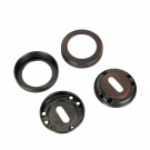 2 rosaces de fonction entrée de clé ISOLA en zamak aspect cuivre