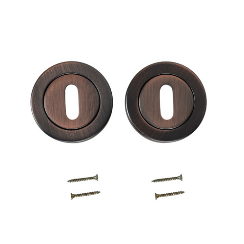 2 rosaces de fonction entrée de clé ISOLA en zamak aspect cuivre