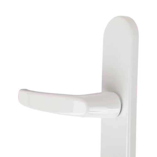 2 poignées de porte d'entrée BALTIC, Aluminium blanc mat entraxe 195 mm