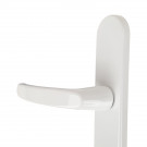 2 poignées de porte d'entrée BALTIC, Aluminium blanc mat entraxe 195 mm