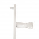 2 poignées de porte d'entrée BALTIC, Aluminium blanc mat entraxe 195 mm