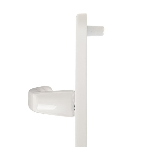 2 poignées de porte d'entrée BALTIC, Aluminium blanc mat entraxe 195 mm