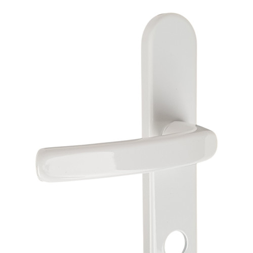 2 poignées de porte d'entrée BALTIC, Aluminium blanc mat entraxe 195 mm