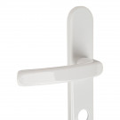 2 poignées de porte d'entrée BALTIC, Aluminium blanc mat entraxe 195 mm